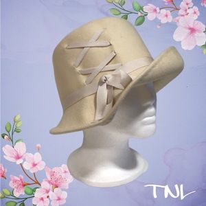 Vintage TNL Wool Fedora Hat, Union‎ Made, Cream